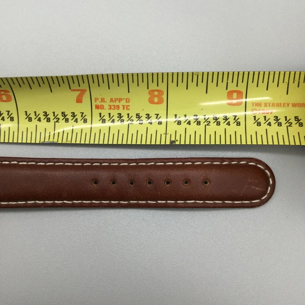 Relic Unisex Watch 34mm Bronze Dial Brown Leather Roman Numeral New Battery